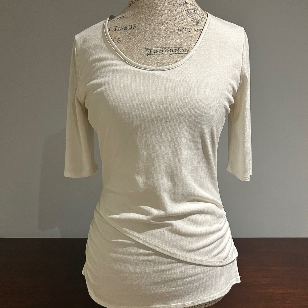 White 3/4 length dress top